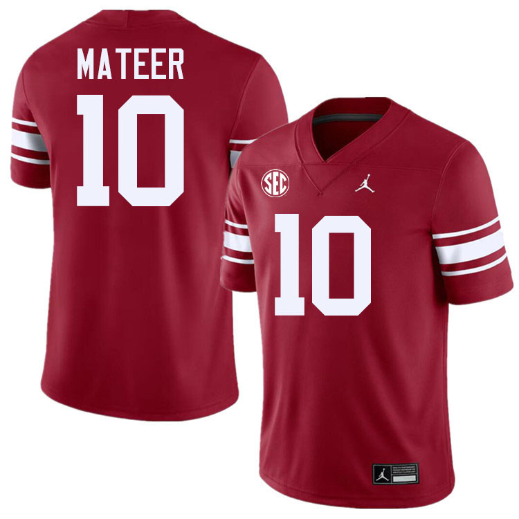 Oklahoma Sooners #10 John Mateer College Football Jerseys,Uniforms-Throwback